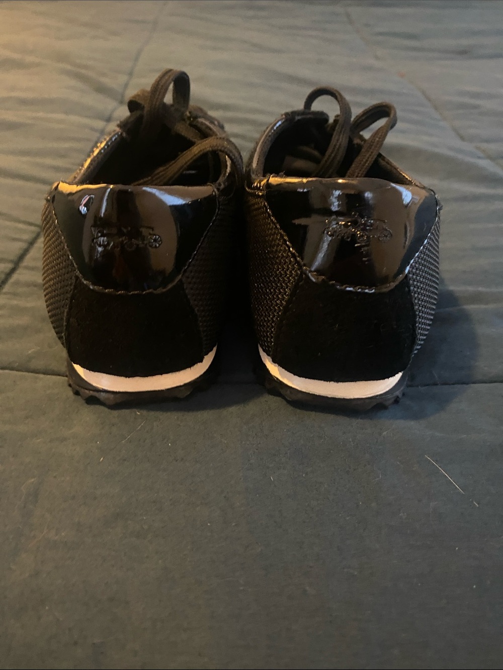 Coach Men's Black Lace-Up Low-Profile Sneakers with White Trim - Picture 5 of 6